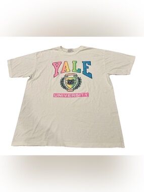 Vintage Yale TShirt Shirt Crest Color Colorful Rainbow Tee Logo XL University